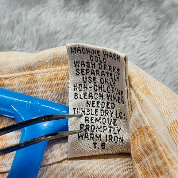 Moda Campia Moda Shirt Mens M Orange White Floral Cotton Short Sleeve Button Up - Picture 6 of 9